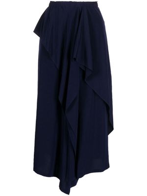 Y's asymmetric midi skirt - Blue