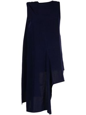 Y's asymmetric sleeveless long top - Blue