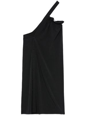 Y's asymmetric sleeveless midi dress - Black
