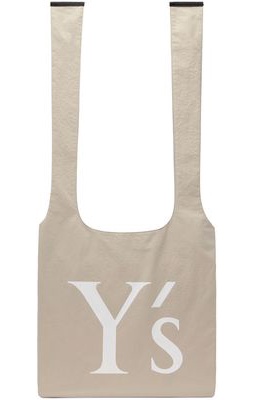 Y's Beige Logo Tote