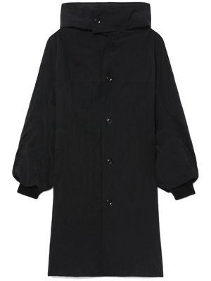 Y's button-up hooded raincoat - Black