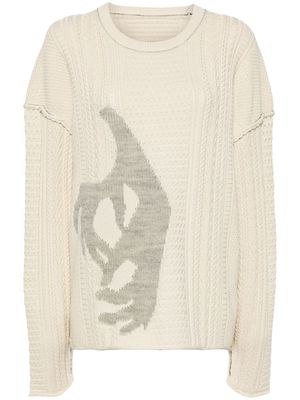 Y's chunky-knit wool jumper - White