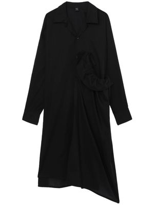 Y's classic-collar cotton dress - Black