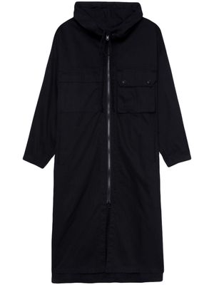 Y's classic-hood cotton coat - Black