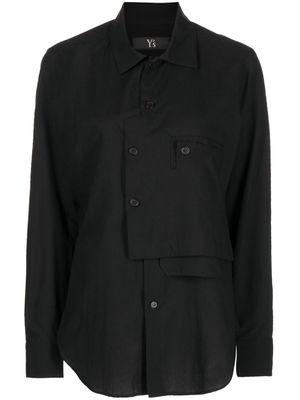 Y's cotton asymmetric long-sleeve shirt - Black