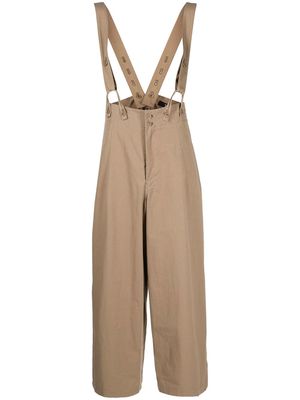 Y's cotton wide-leg trousers - Brown