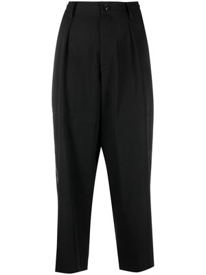 Y's cropped drop-crotch trousers - Black