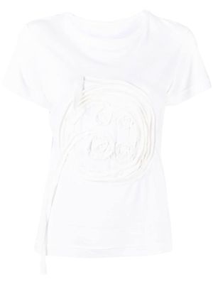 Y's distressed-detail short-sleeved T-shirt - White