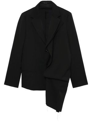 Y's draped asymmetric wool blazer - Black