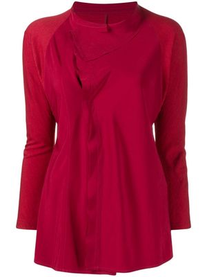 Y's draped long-sleeve blouse - Red
