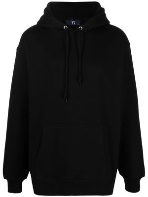 Y's embroidered cotton hoodie - Black