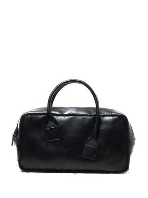 Y's fringed leather tote bag - Black