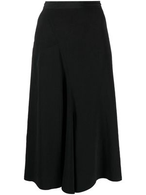Y's gathered-waist cropped trousers - Black