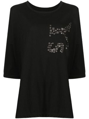 Y'S graphic-print jersey T-shirt - Black