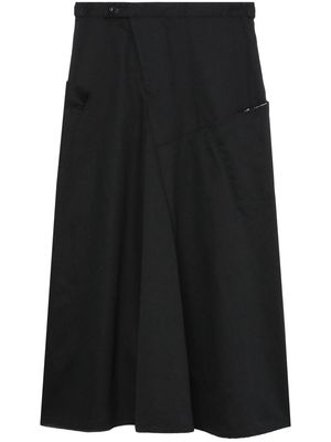 Y's high-waist flared midi skirt - Black