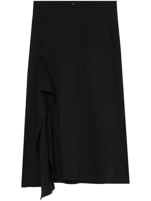 Y's high-waist wool midi skirt - Black