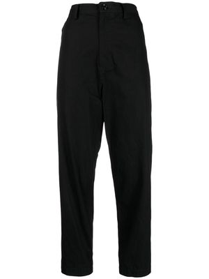 Y's high-waisted cropped trousers - Black
