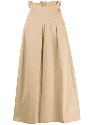 Y's high-waisted flared skirt - Brown