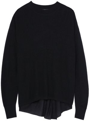 Y's layered-design cotton-blend jumper - Black