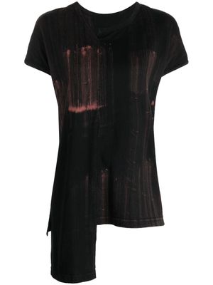 Y's layered-detail cotton T-shirt - Black