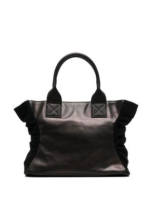 Y's leather tote-bag - Black