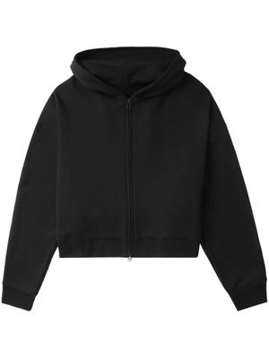 Y's logo-embroidered cotton-blend hoodie - Black
