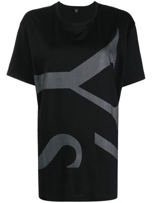 Y's logo-print cotton T-shirt - Black