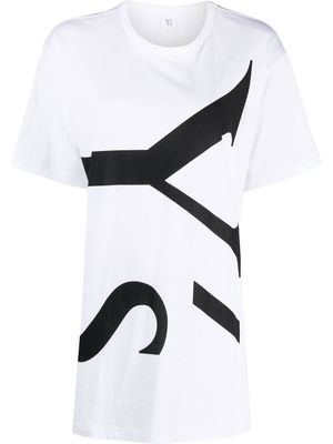 Y's logo-print cotton T-shirt - White