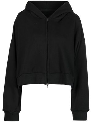 Y's logo-print hooded jacket - Black