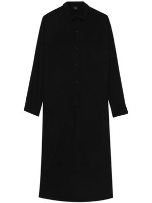 Y's long-sleeve buttoned shirtdress - Black