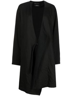 Y's open-front cotton coat - Black