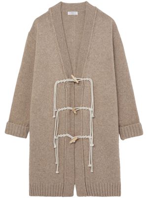 Y's oversized rope-detail cardigan - Neutrals