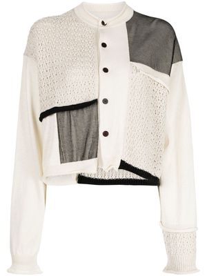 Y's patchwork button-up cardigan - White