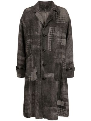 Y's patchwork-pattern linen coat - BEIGE