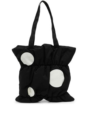 Y's polka-dot padded tote bag - Black