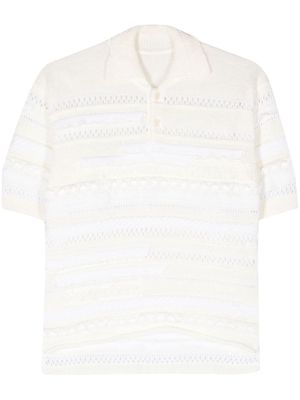 Y's polo knitted top - Neutrals