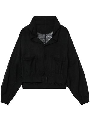 Y's raglan-sleeve slouch hoodie - Black