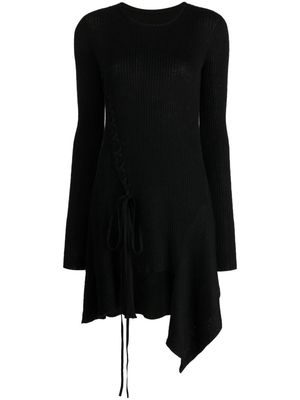 Y's ribbed wool minidress - Black