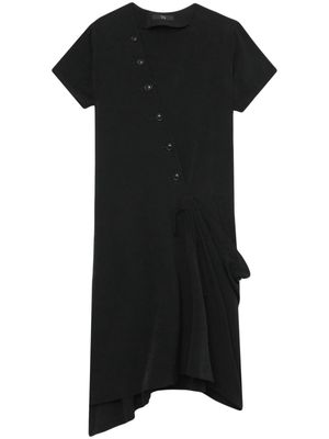 Y's round-neck button-detailing dress - Black