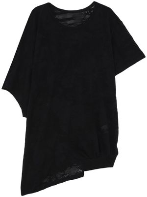 Y's round-neck cotton-blend T-shirt - Black
