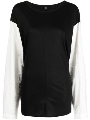 Y's round-neck lyocell-blend sweatshirt - Black