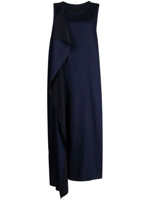 Y's ruffle-detailing sleeveless dress - Blue