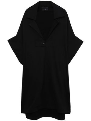 Y's short-sleeve cotton single-breasted coat - Black