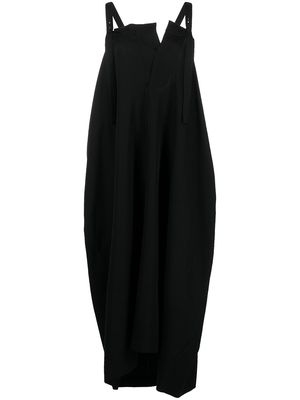Y's square-neck wool dress - Black