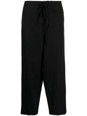 Y's straight-leg wool trousers - Black