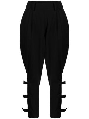 Y's tapered-leg cotton trousers - Black