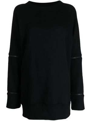 Y's zip-detail cotton sweatshirt - Black