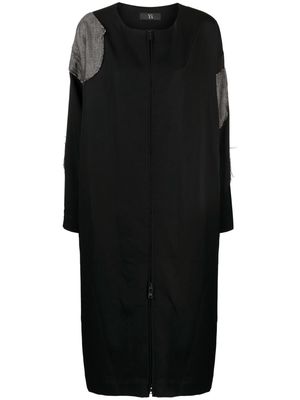 Y's zip-up wool dress - Black