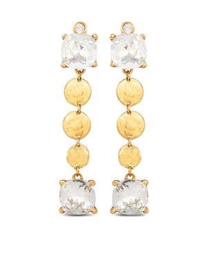 YSL 1990s pre-owned crystal-embellished drop earrings - Gold