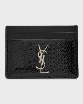 YSL Python-Embossed Leather Card Holder